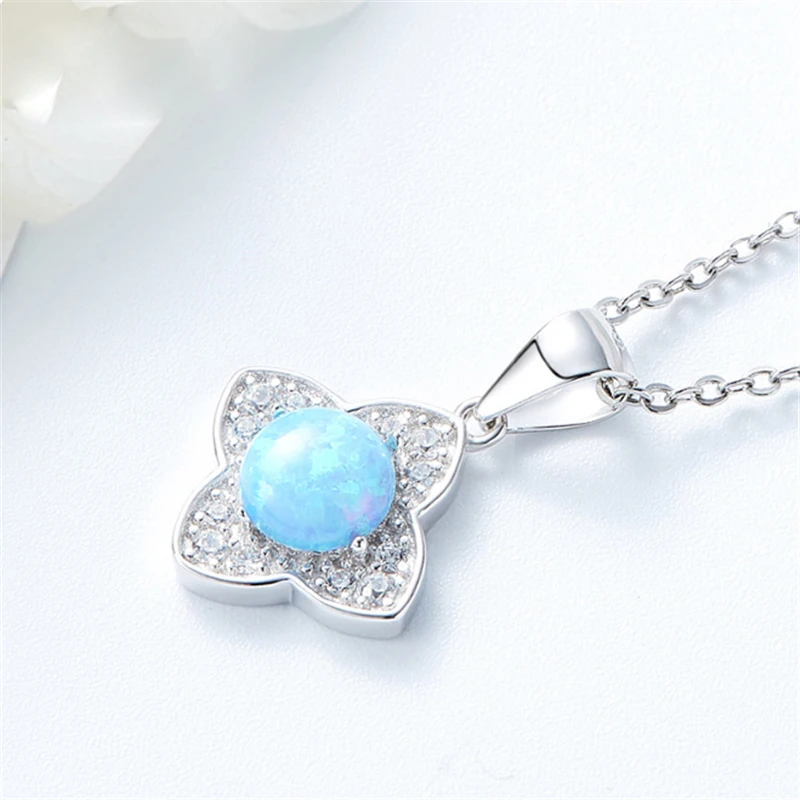 Новинка Опаловая кулон темперамент женские модели дикого клевера лепесток