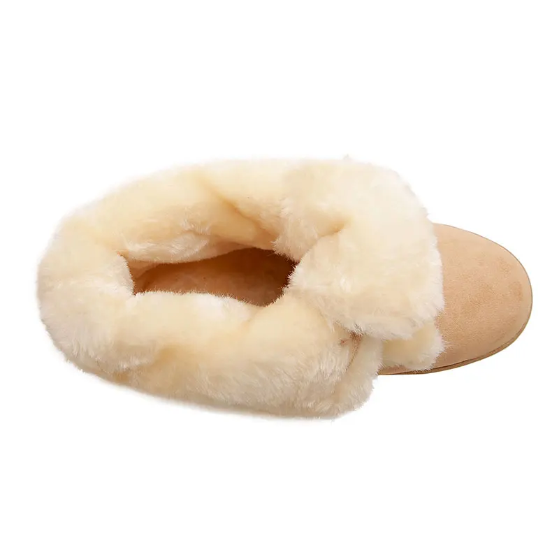 Женские ботинки Lasyarrow теплые меховые ботильоны для женщин зимние женская обувь