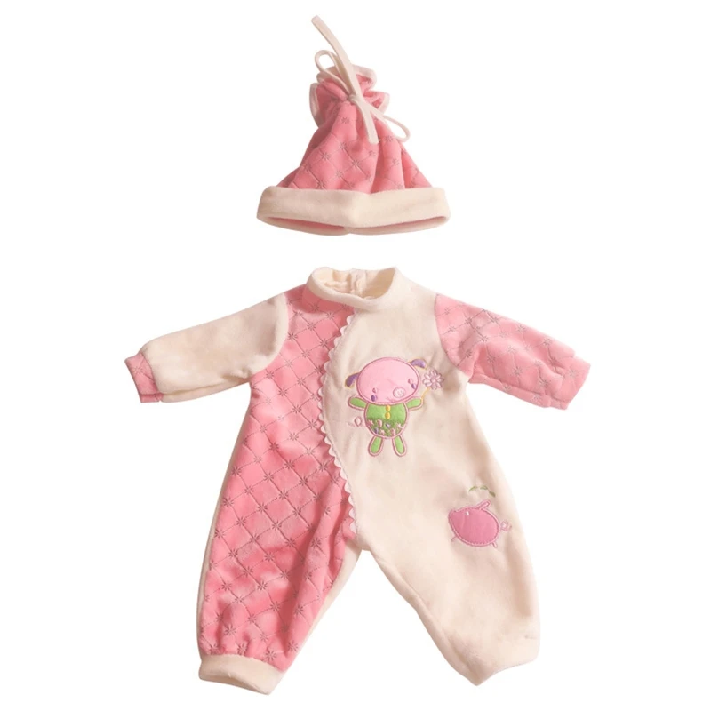 

Reborn Baby Doll Boy Clothes for 47cm Newborn Baby Doll Plush Hat Bodysuit