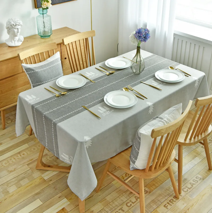 

Europe Table Cloth Rectangular Cotton And Coffee Table Cotton Linen Dustproof Anti scald oil proof Tablecloth Home Decorative