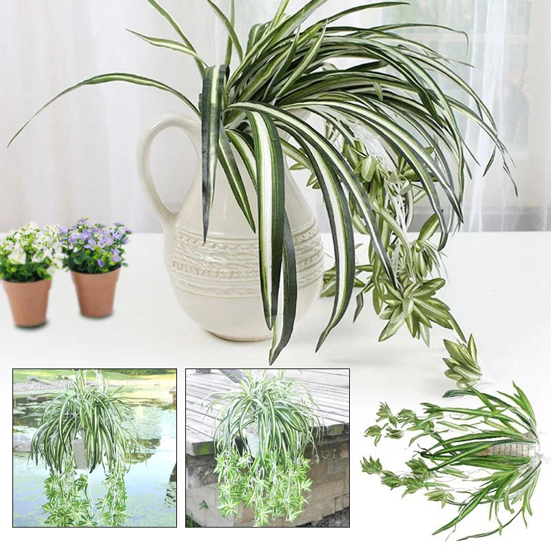 Pleasant Party Spider Hanging Artificial Plants Home Decor Beautiful Grasses Chlorophytum Wedding Flower Decors | Дом и сад