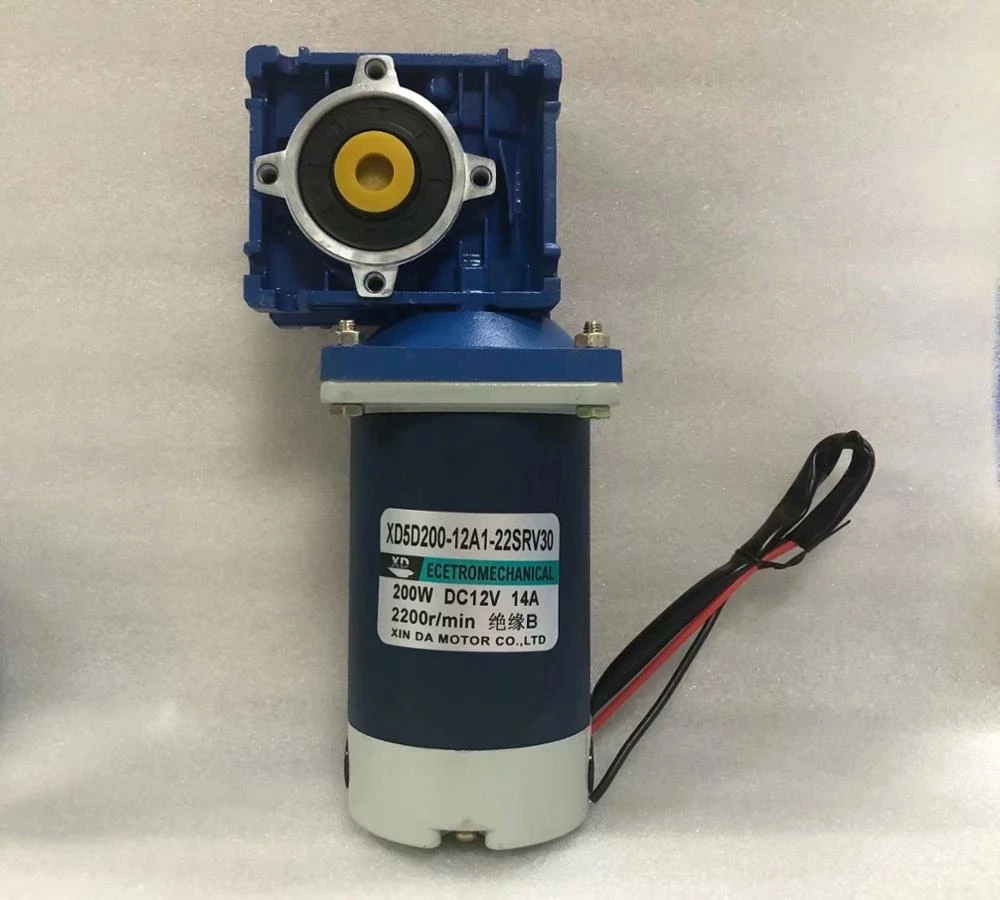 200W Worm Gear DC Deceleration Motor With Self-locking Function 12V24V Forward and Reverse RV30 Speed Regulating | Обустройство дома