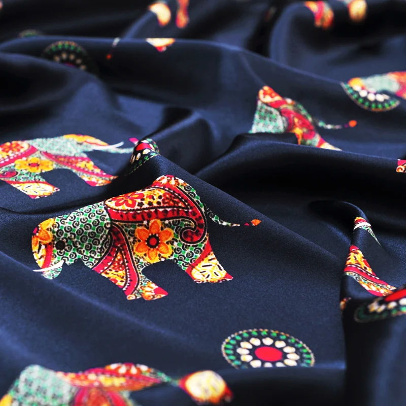 135 см широкая шелковая ткань сатин-стрейч МЕТР 19 мм цифровой струйный Шелковый