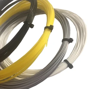 1 шт. японская полиэфирная теннисная веревка zarasia 1,25 мм, круглая теннисная ракетка (Чернаяжелтаясераябелая)