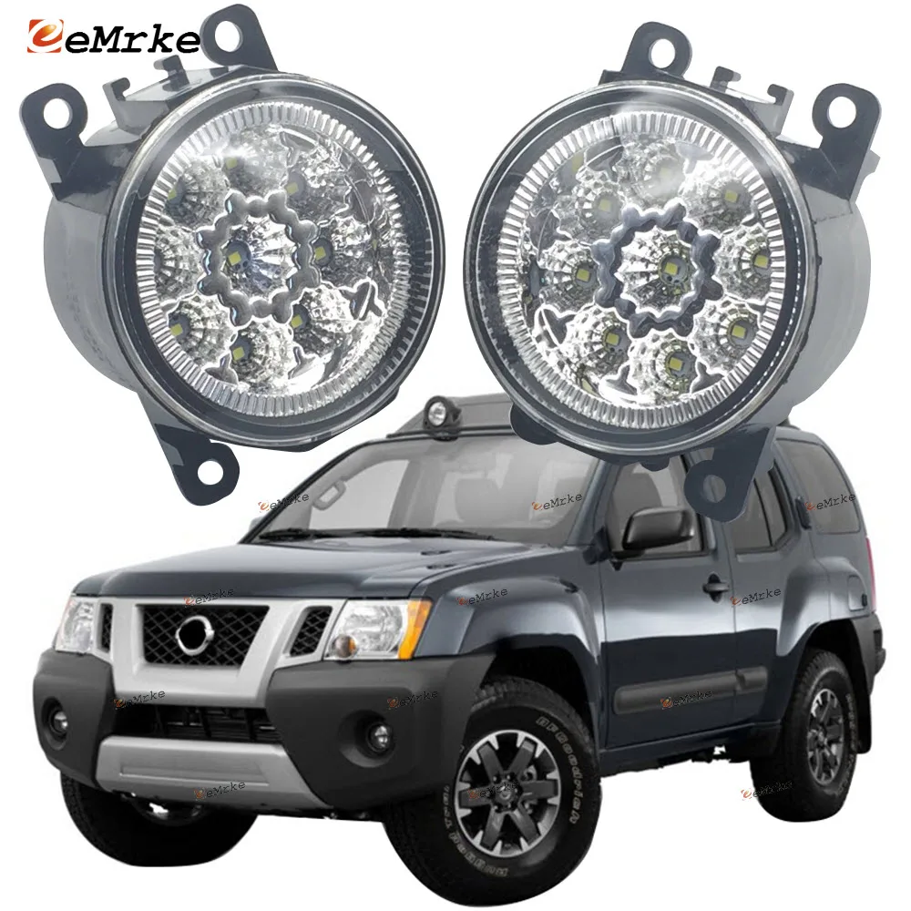 

EEMRKE 2PCS Car-Styling for Nissan Xterra N50 2005 2006 2007 2008 2009 2010 2011-2015 Fog Lights 9-Pieces LED Foglight Lamp