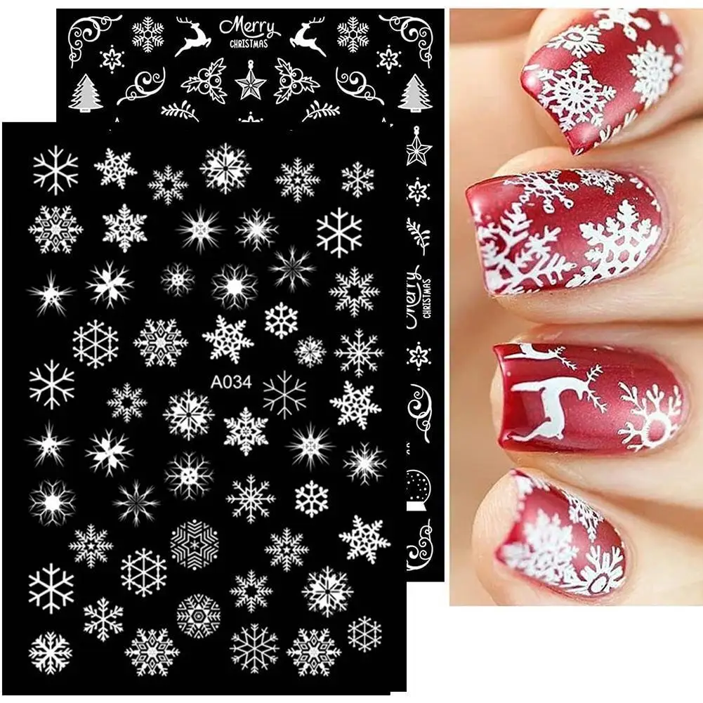 

1pcs Nail Art Sticker Christmas Elk Santa Snowflake Cartoon Figures Nails Decals Nail DIY Decor