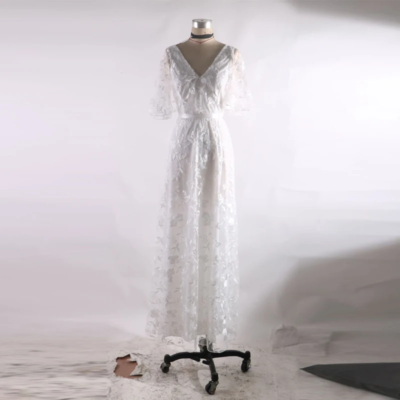 Элегантное Белое Женское длинное платье летнее Сексуальное Кружевное Платье