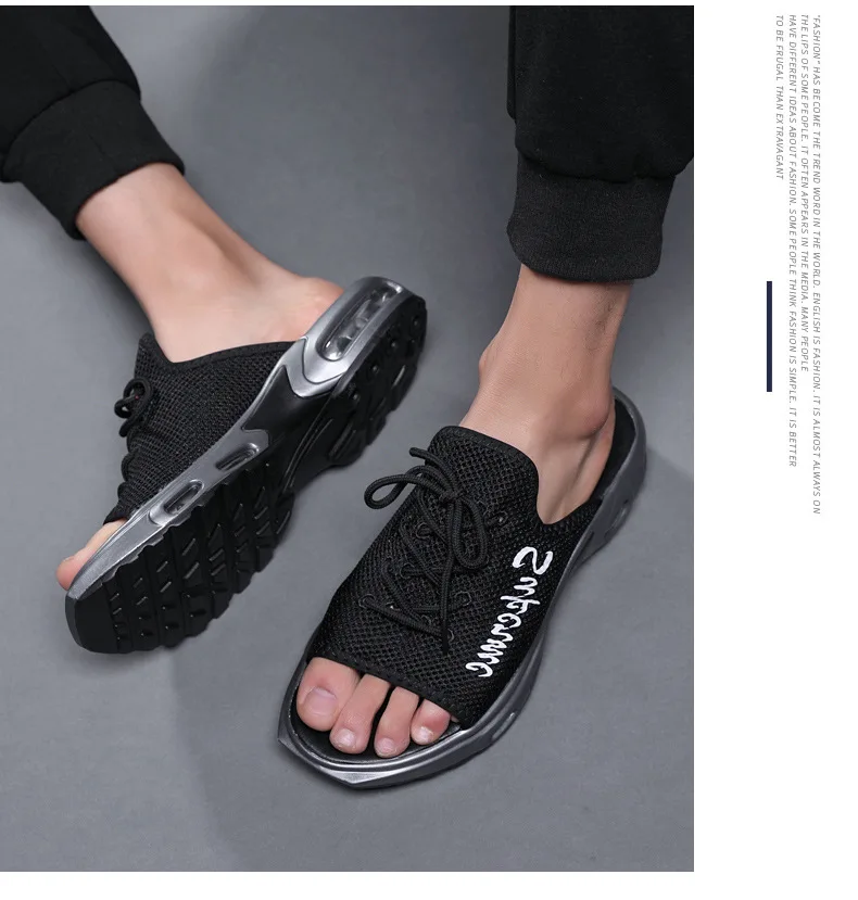 

Fashion personality sandals breathable men's sandals 2021summer new outdoor shock absorption word beach sandals male air cushion