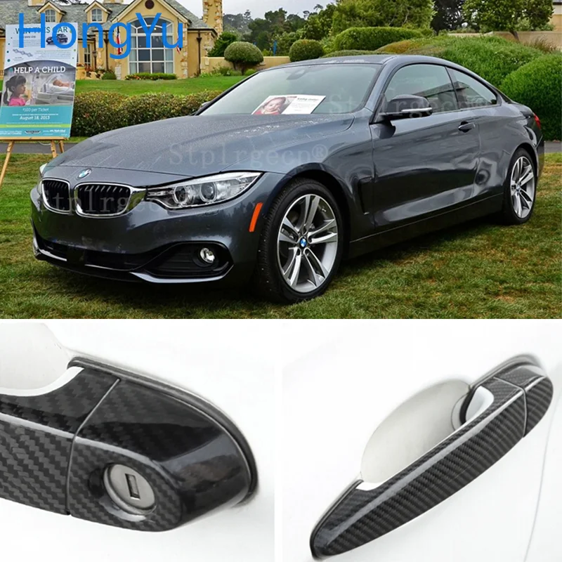 for BMW F32 F33 F36 428i 420d 435i 420i 440i 425i 430i Car Real Carbon Fiber Door Handle Frame Trim Sticker Cover Accessories