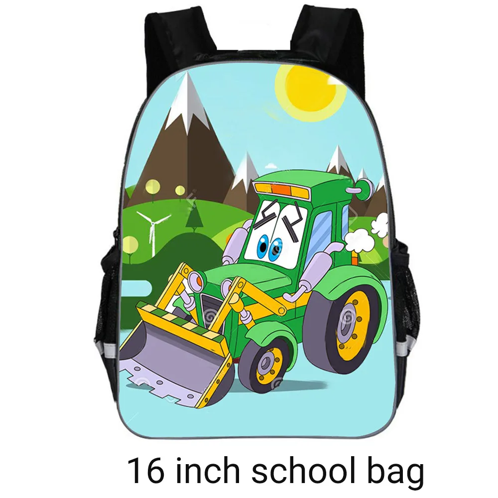 16 inch schoolbag Тракторная школьная сумка для мальчиков, ортопедический Детский рюкзак для малышей, школьный рюкзак с рисунком, лучшие школьные рюкзаки, школьный рюкзак, рюкзак - Цвет: 16 inch schoolbag
