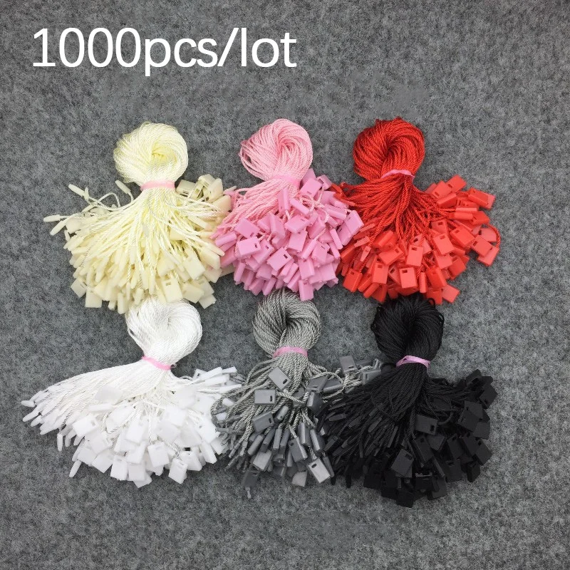 

1000pcs Hang Tag String Snap Lock Fastener square end Tag String Lock Fastener small jewelry Labeling Tagging Supplies