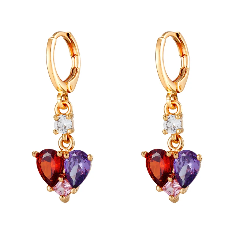 

Love Heart Earrings for Women Gold Plated Drop Earrings Embellished with Crystals Mother's Day Jewelry Gifts for Women Mom Wife