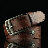 pu leather belt mens denim casual belt hollow rivet punk style wide belt for new fashion strap male high quality jeans