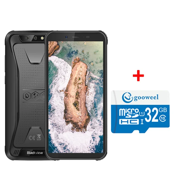 Black Add 32GB Blackview BV5500 Android 8,1 IP68 водонепроницаемый смартфон 5,5 дюймов ips 18:9 HD+ 8.0MP камера мобильный телефон gps 3g прочный сотовый телефон - Цвет: Black Add 32GB