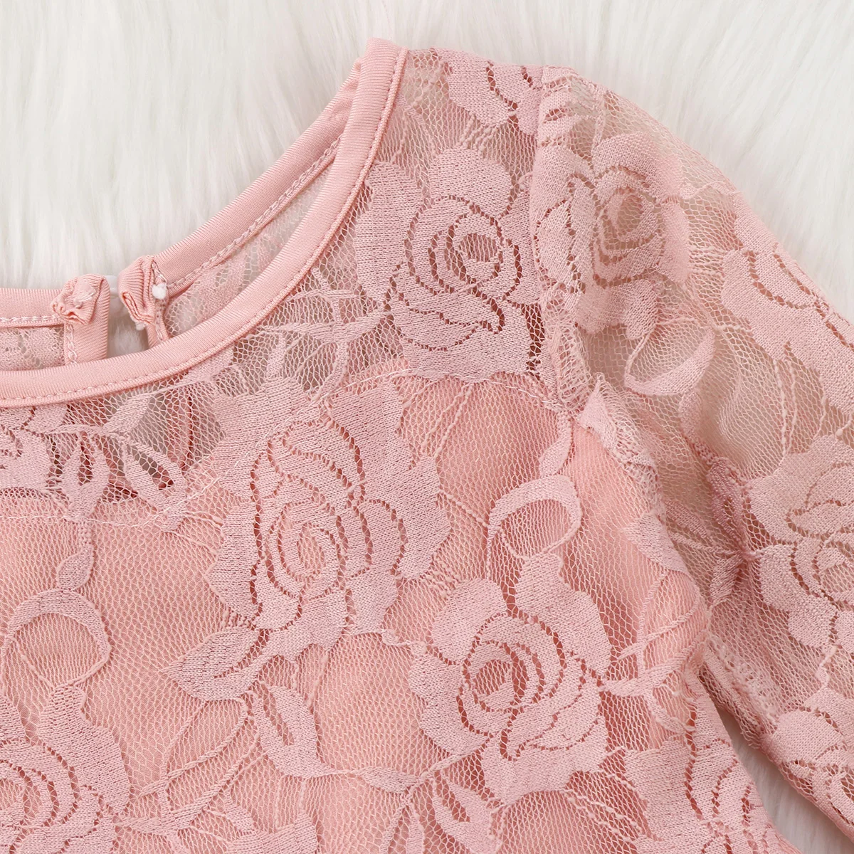 Милое платье для маленьких девочек летнее короткое Кружевное до колена с круглым