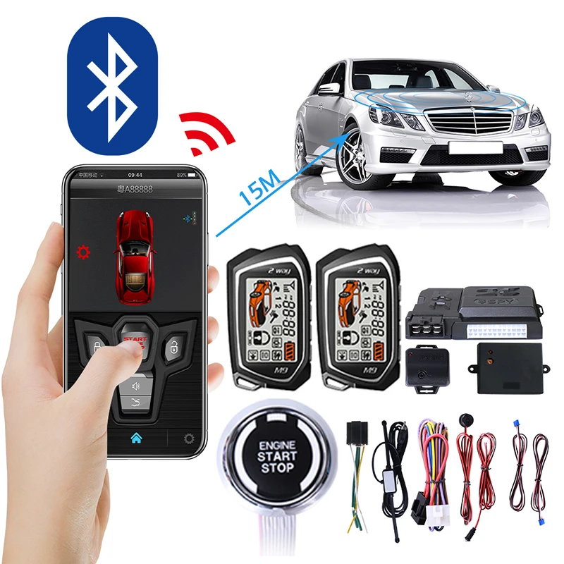 Германия шпион Bluetooth APP двухсторонняя Автомобильная сигнализация запуск