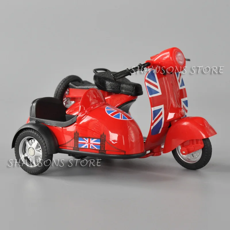 

Трехколесные велосипеды с мотором Vespa, масштаб 1:14, миниатюрная Реплика со звуком и светильник