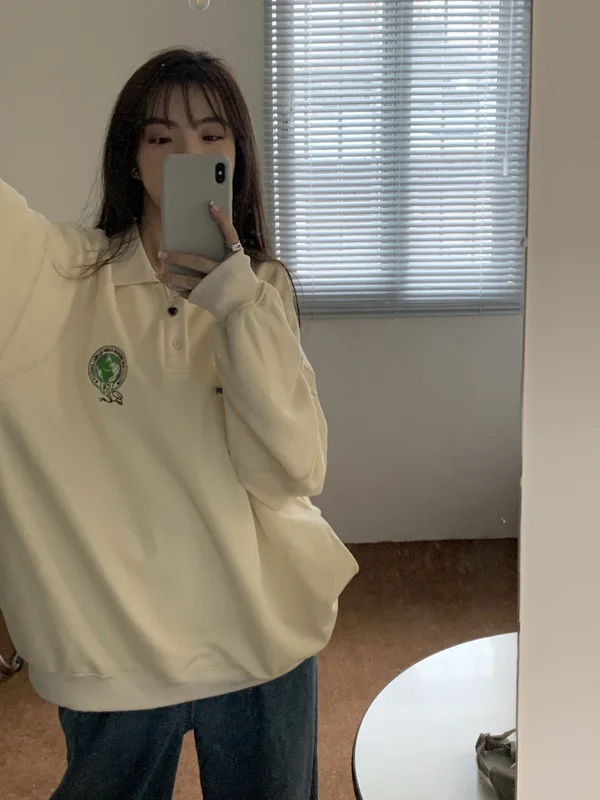 Американский свитер с воротником в стиле ретро | Женская одежда