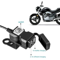 dual usb port 12 24v9 90v dual usb ports waterproof motorbike motorcycle handlebar charger power supply socket for phone mobile