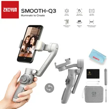 ZHIYUN SMOOTH Q3 3-Axis Phone Gimbal Flexible Handheld Stabilizer With Fill Light For Smartphone iPhone Xiaomi Huawei Android