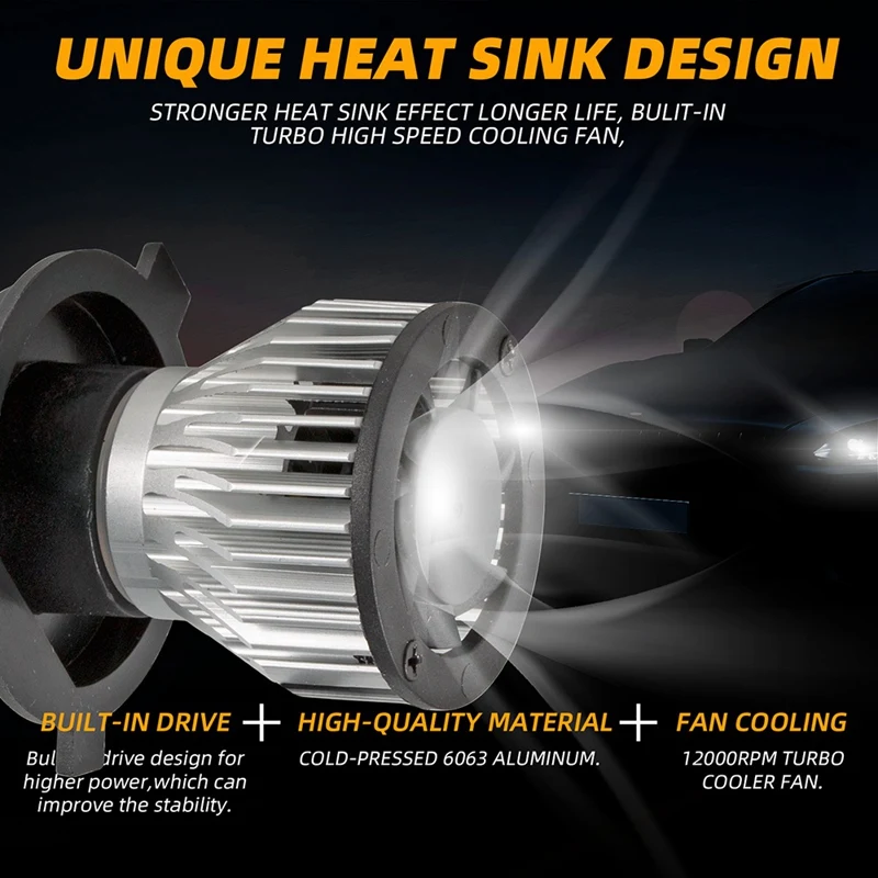 

2X H4/HB2/9003 LED Headlight High Low Beam Kit 4000W 30000LM Bulbs White 6500K