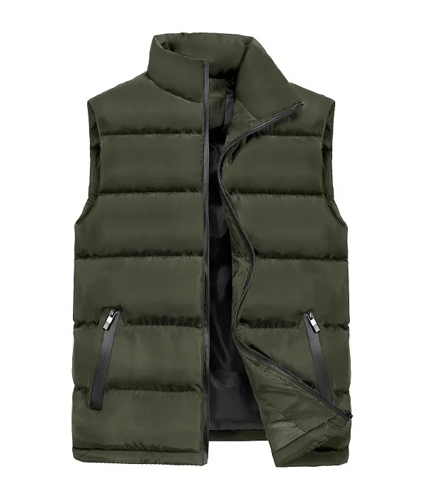 Army Green Yelek Камуфляжный жилет мужская зимняя куртка без рукавов мужские жилеты размера плюс повседневное пальто однотонное теплое тело теплые камуфляжные пальто Erkek Colete - Цвет: Army Green