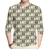 ifpd eu size dollar long sleeve t shirt hip hop 3d printed money tshirts funny mens casual harajuku tops oversized clothing 6xl