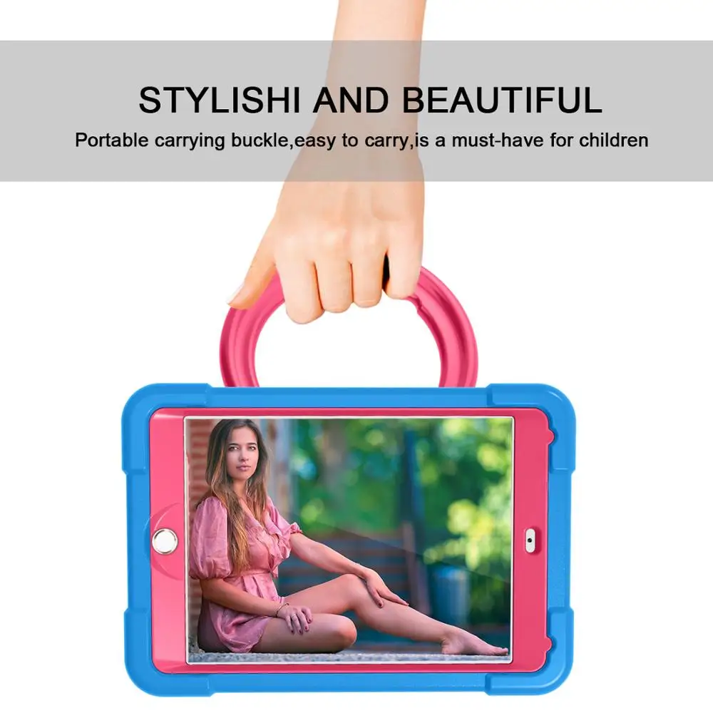 

iPad 10.2 Pro 11 2020 9.7 2017/2018 Mini 4 5 EVA Hybrid Protective Shell Bracket Child Safety Cover Rotating Bracket Case shell