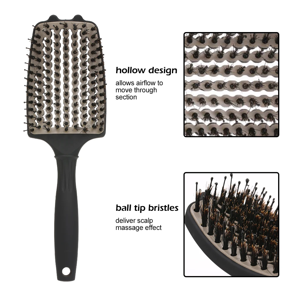 Изогнутое вентиляционное отверстие щетка для волос высушивания укладки