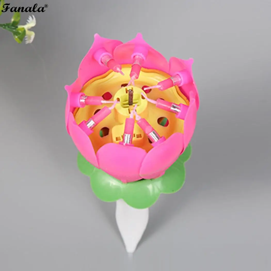 День рождения праздник свечи для торта Music Flower тонкая работа; модный Декор романтический музыкальный цветок DIY День рождения украшения для детей