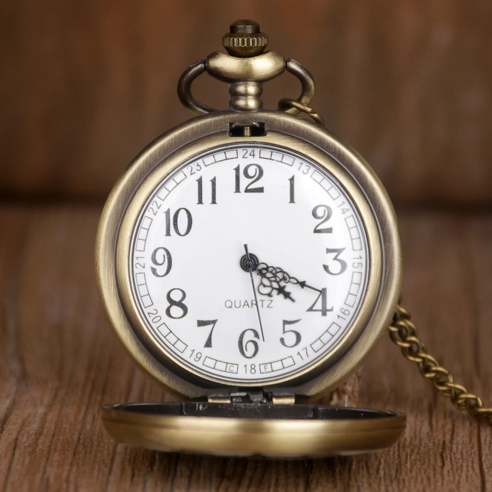 Винтажные карманные часы в стиле стимпанк бронзовые медные с белым цветком и