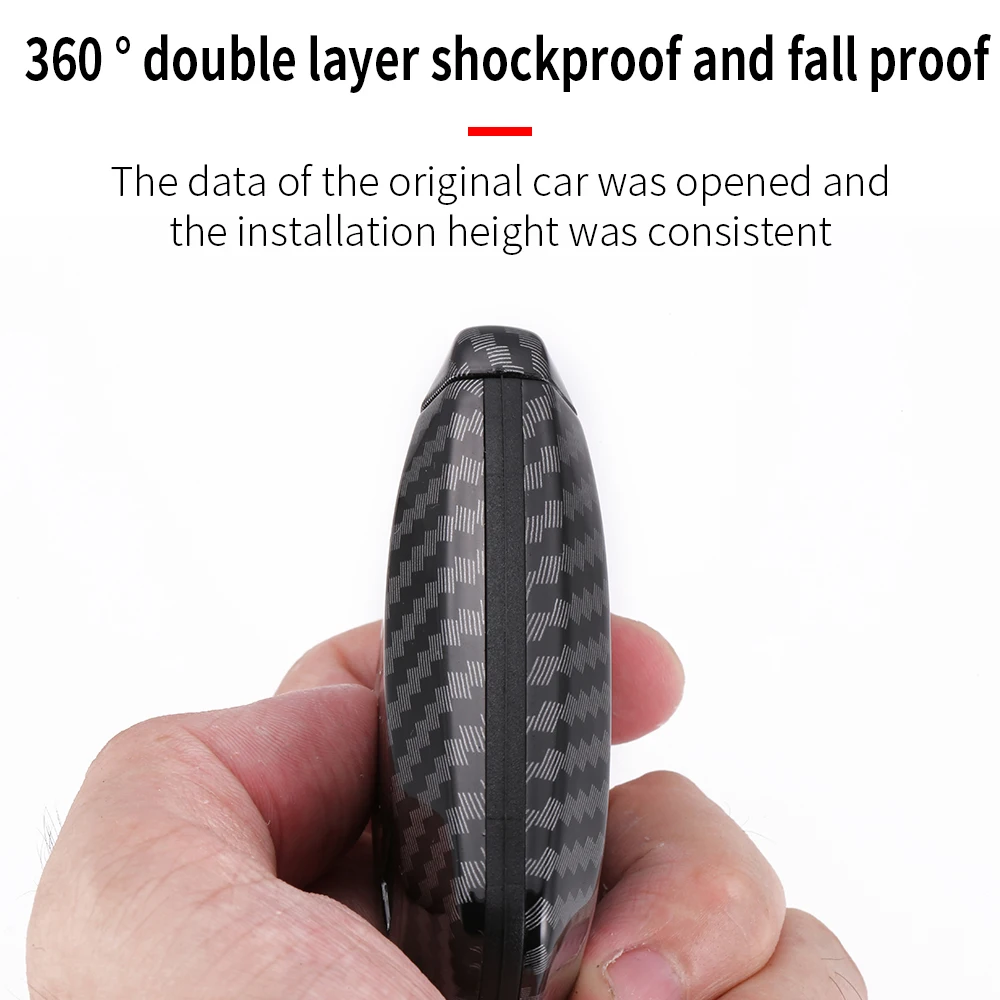 

WFMJ Carbon Fiber + Silicone Button 4 Buttons Key Fob Cover Case Shell Fob for BMW 1 3 4 5 6 7 Series X3 X4 X5 X6 M2 M3 M4 M5 M6