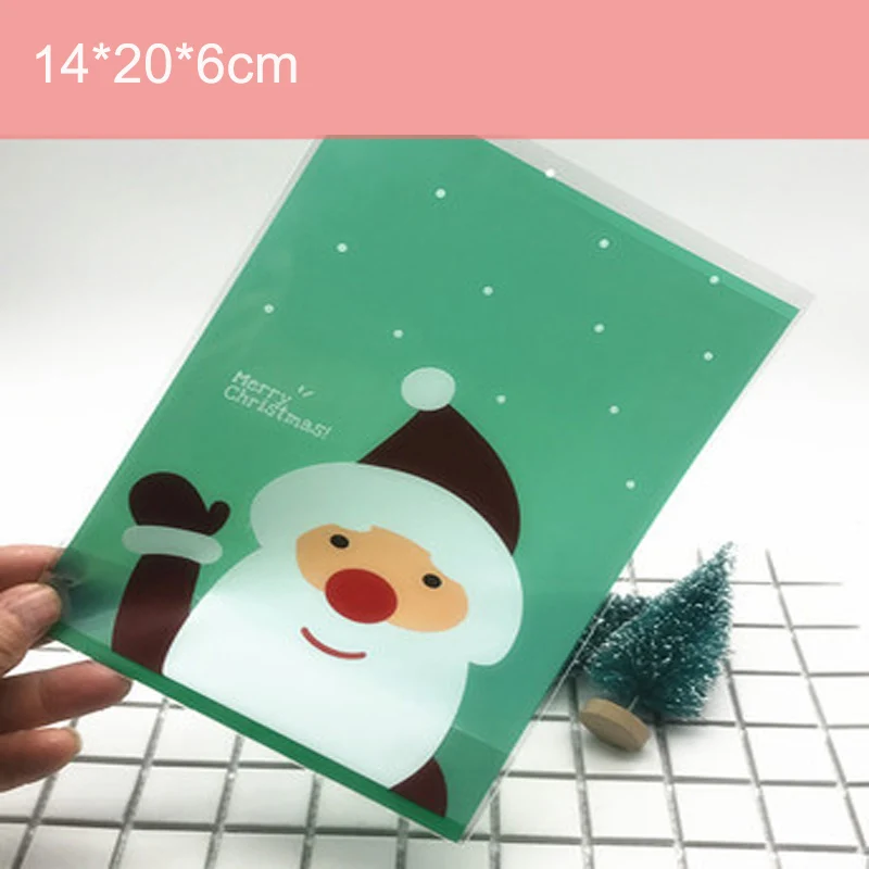 Green Santa Claus 2 20 шт./лот, рождественские подарочные пакеты для конфет Санта Клауса, новогодние украшения для рождественской вечеринки, детские подарочные пакеты для печенья, конфет - Цвет: Green Santa Claus 2