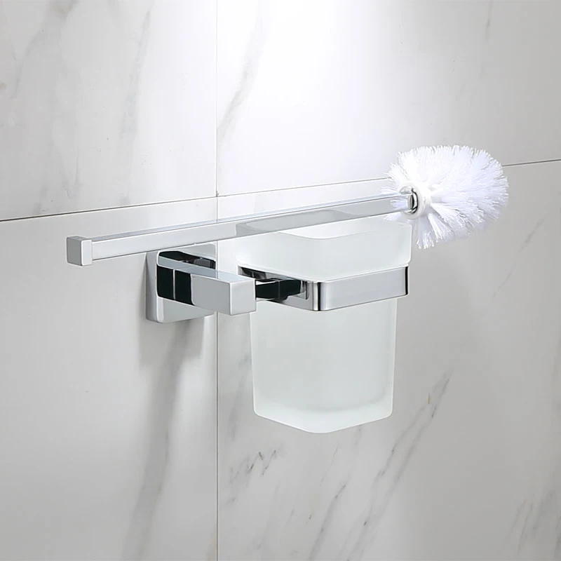 luxury square bathroom brass hardware sets towel rack paper holder toilet brush holder towel holder hook row hook activity bar free global shipping