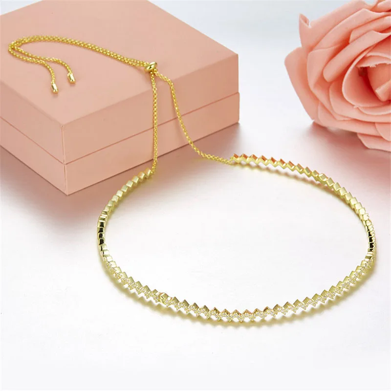 Женское колье из серебра 925 пробы с зигзагообразной волной | Украшения и