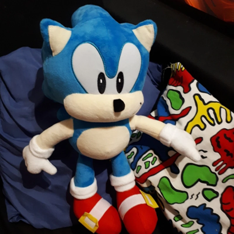 40cm Cute Blue Hedgehog Sonics Kawaii Anime Figure Plush Toys for Kids Doll Boy Girl Baby Birthday Gift | Игрушки и хобби