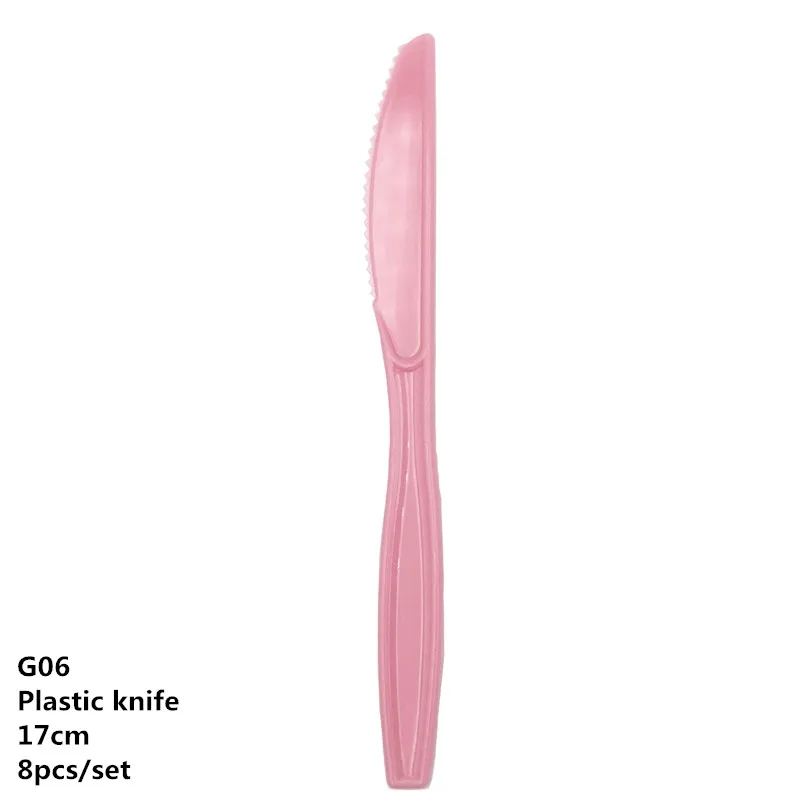 knife G06 Украшение для детского душа DIY скатерть, бумажная тарелка, чашка, посуда для маленьких мальчиков и девочек, на день рождения, пол, открытые вечерние принадлежности для малышей - Цвет: knife G06