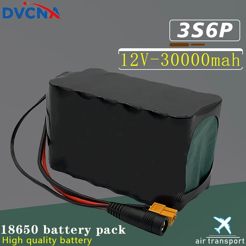 

3S6P 12V 30Ah 40A BMS orline battery pack 18650 li-ion cells 30000mah XT60 DC5521 400Watt High Power Motor Scooter light