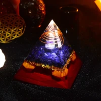 large amethyst orgone pyramid emf protection includes 4 crystal quartz energy points meditation yoga big orgonite generator