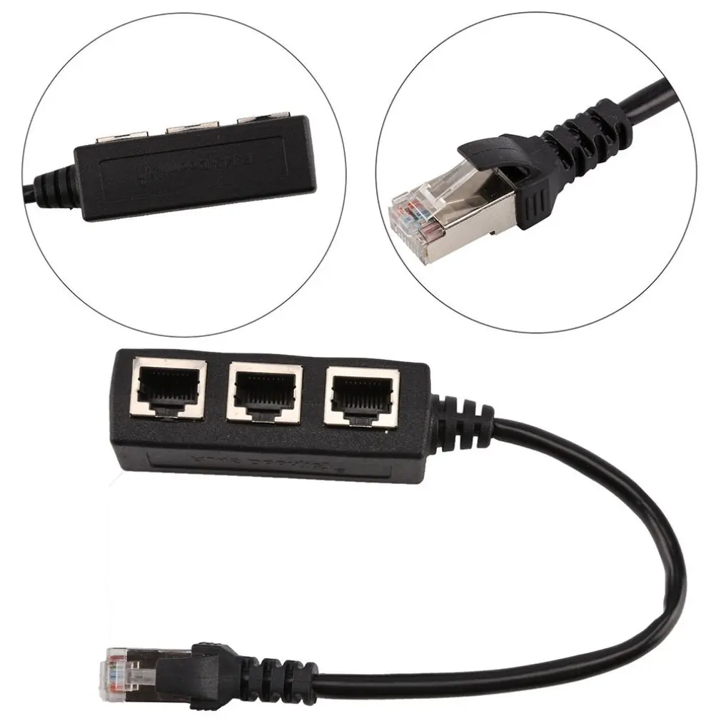 Профессиональный Длинный сетевой кабель RJ45 от 1 до 3 Ethernet LAN сплиттер расширитель