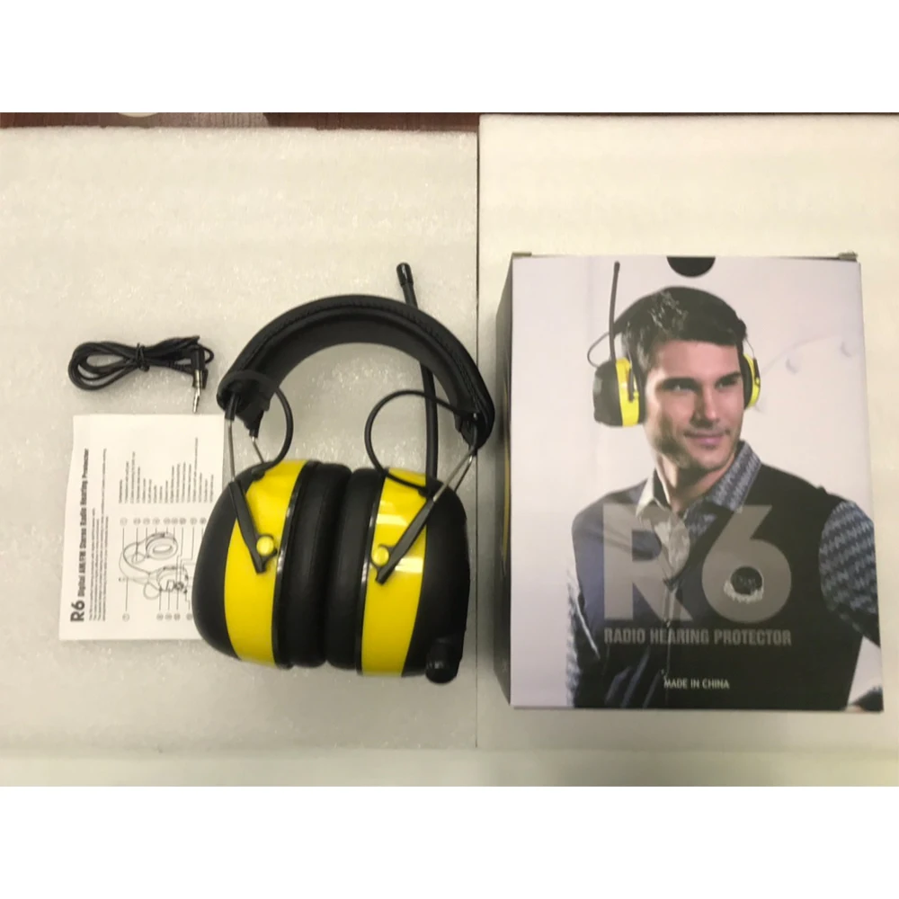 

Electronic Hearing Protector Earmuff ABS+sponge NRR 22dB Ear Protector LCD Display AM FM Radio Earmuff For Factory Hot