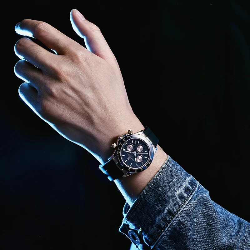 

PAGANI Design Top Brands Black Men Watches Luxury Quartz High-end watch men Sport Chronograph 100M Waterproof wristwatch PD-1664