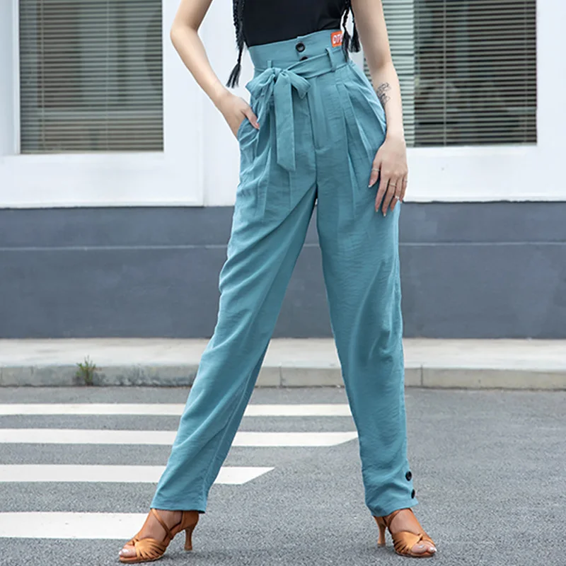 

2020 Fall Latino Dance Pants For Women Dance Outfits Ballroom Practice Wear Designer Clothes Stage Costume Salsa Dance Wear