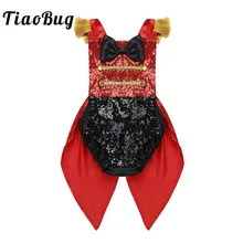 TiaoBug Baby Girls Sleeveless Sequins Romper Toddlers Halloween Cosplay  Circus Costume Ringmaster Outfit