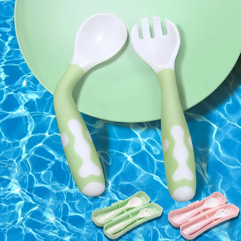 Interesting Baby Spoon Bendable Baby Feeding Training Spoon Food Grade Pp Silicone Spoon Baby Crooked Spoon Fork Kids Cutlery