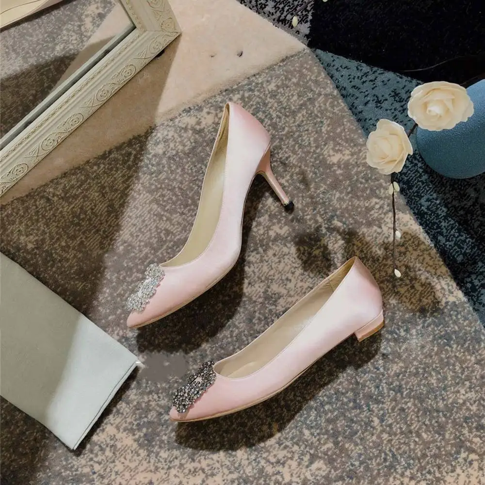 

Women's Shoes New Fashion Ladies Pumps Luxury Brands Designers Silk Shoes For Women Pointed Toe Classic Pumps High Heels Shoes