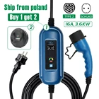 Зарядное устройство для электромобилей SAE J1772 16 А 5 м, EVSE 5 м тип 1 IEC Тип 2, портативный регулируемый настенный контроллер для зарядки электромобиля