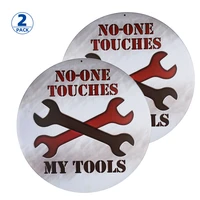 dl 2 pack no one touch my tools tin sign for wall decor art 12 x 12 inch