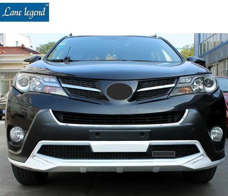 Подходит для Toyota RAV4 для Toyota Previa RAV 4 2013- высокое качество ABS хромированный Пластик Передний+ задний бампер Защитная крышка Накладка 2 шт./компл. стайлинга автомобилей - Цвет: 1