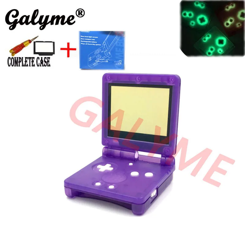 Горячая прозрачная фиолетовая оболочка для GBA SP сменный корпус игр Boy Advance с